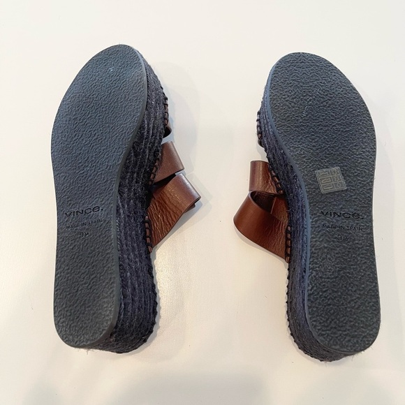 Vince Sabella Mahogany Brown Espadrille Wedge Sandals Platform Women Sz 9 NEW - Picture 9 of 10